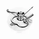 stethoscope with kp logo tattoo design idea