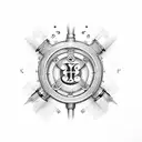 stethoscope with kp logo tattoo design idea