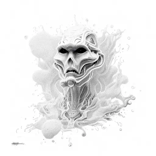 amorphous humanoid goo tattoo design idea