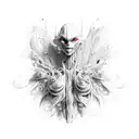 amorphous humanoid goo tattoo design idea