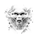 amorphous humanoid goo tattoo design idea