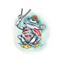 samurai frog tattoo design idea