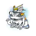samurai frog tattoo design idea