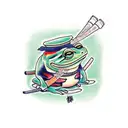 samurai frog tattoo design idea