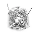 samurai frog tattoo design idea