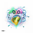 amorphous humanoid goo tattoo design idea