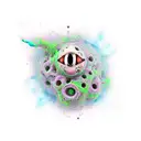 amorphous humanoid goo tattoo design idea