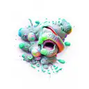 amorphous humanoid goo tattoo design idea