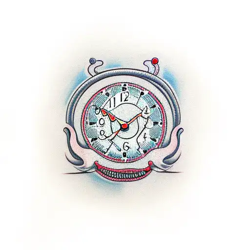 Clock work heart surrounded by ribs and tenticles tattoo design idea