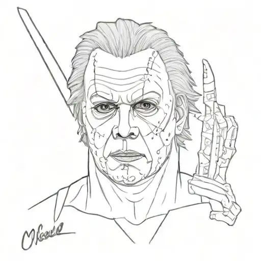 shirtless michael myers  tattoo design idea