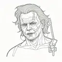 shirtless michael myers  tattoo design idea