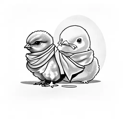 cute baby chick wrapped in a blanket tattoo design idea
