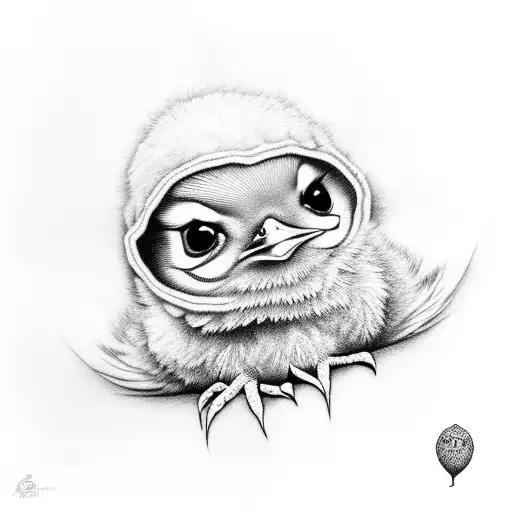 baby chick wrapped in a blanket tattoo design idea