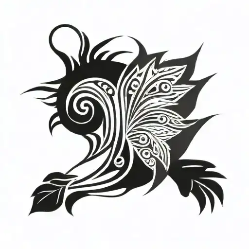 Signe infini in Nordic tribal plume tattoo design idea