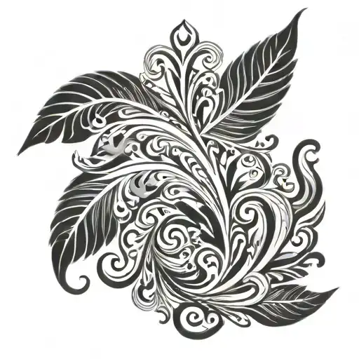 Signe inifini in Nordic tribal plume tattoo design idea