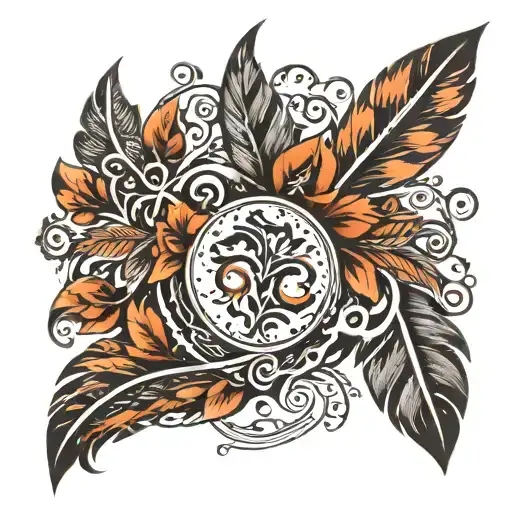 Signe inifini in Nordic tribal plume tattoo design idea