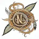 infinity sign in Indian feather tattoo design idea