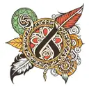 infinity sign in Indian feather tattoo design idea