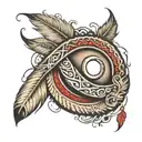 infinity sign in Indian feather tattoo design idea