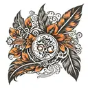 Signe inifini in Nordic tribal plume tattoo design idea