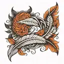 Signe inifini in Nordic tribal plume tattoo design idea