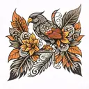 Signe inifini in Nordic tribal plume tattoo design idea