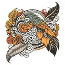 Signe inifini in Nordic tribal plume tattoo design idea