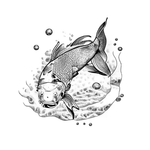 koi fish two souls in a fishbowl pink floyd tattoo design idea