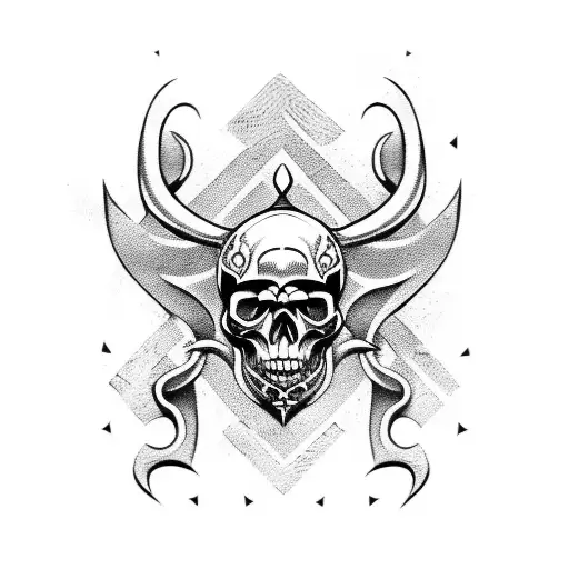 skull viking tattoo design idea