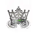 Queen's Crown with sword tattoo design idea