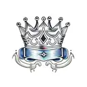 Queen's Crown with sword tattoo design idea