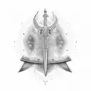 sword and ankh symbol tattoo design idea