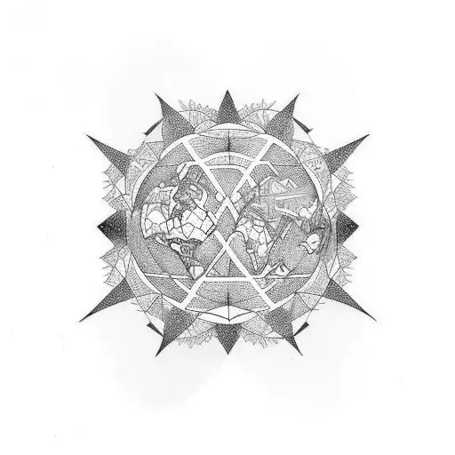 the phrase:  le monde est a nous with laure leaves tattoo design idea