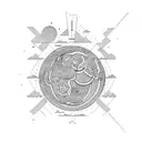 the phrase:  le monde est a nous with laure leaves tattoo design idea