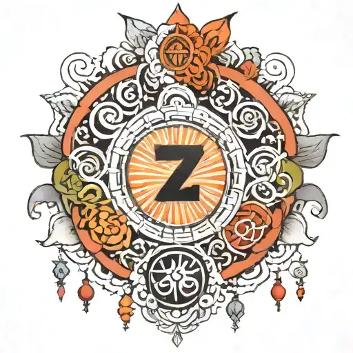 Number 7 chakras tattoo design idea