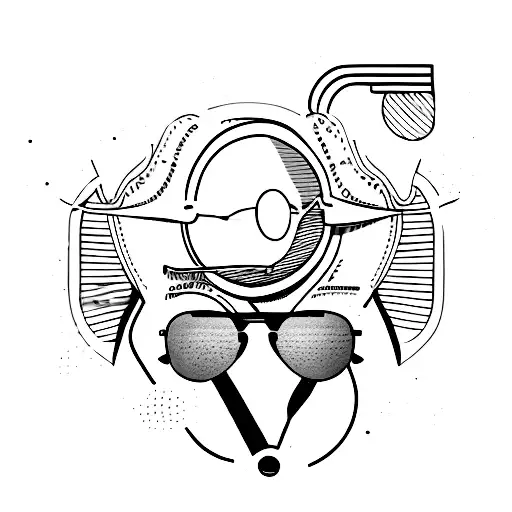 a man with rayban aviator shades with the name agosto tattoo design idea