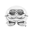  rayban aviator shades with the name agosto tattoo design idea