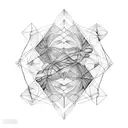 A geometric design inspired by the coastlines and seaweed, incorporating elements of blackwork style tattoo design idea