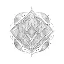 A geometric design inspired by the coastlines and seaweed, incorporating elements of blackwork style tattoo design idea