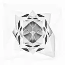 A geometric design inspired by the coastlines and seaweed, incorporating elements of blackwork style tattoo design idea