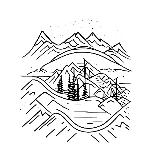small local ski and snowboard shop  tattoo design idea