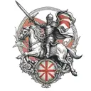 St George slaying dragon with a sword . England flag Incorporated into design  tattoo design idea