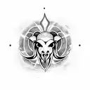 third eye on ram skull  tattoo design idea