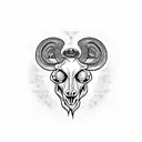 third eye on ram skull  tattoo design idea