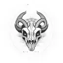third eye on ram skull  tattoo design idea