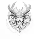 third eye on ram skull  tattoo design idea