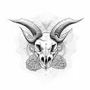 third eye on ram skull with devil wings tattoo design idea