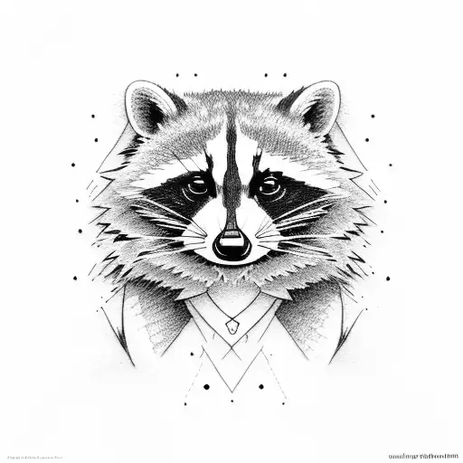 raccoon wizard tattoo design idea