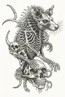 rat skeleton tattoo design idea