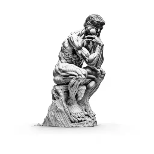 the thinker tattoo design idea